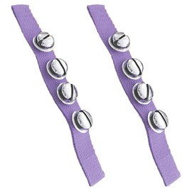 2 Pcs Multi Color Musical Rhythm Toys and Nylon Band Wrist Bell Ankle Bells Band Wrist Bell Wrist Foot Bell Instrument for Kids Baby Adult Best Holiday Birthday Party Gifts（Purple)