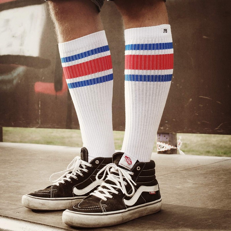 Spirit of 76 Men's & Women's High Retro Socks, White