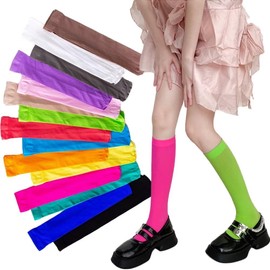 Eukkis Y2K Color High Socks/Over-the-Knee Socks, Spring and Summer, 80D Velvet, 18 Colors, UV Protection, Thin Stockings, Slightly Sheer, Fabric Feel Up, Mat Material, Good Elasticity, Comfortable