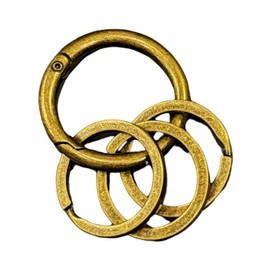 DAZUMA Key Chain, Carabiner, Round Strap, Accessories, Antique Wallet Chain, Vintage Key Ring, Metallic, Round Carabiner, 3 Rounds, antique