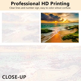 TISHIRON Paint by Numbers for Adults, Beach DIY Painting by Numbers, Sunset at Seascape Paint by Numbers Kit on Canvas, Frameless Adults Paint by Numbers, 16X20 Inch Arts Craft for Adults