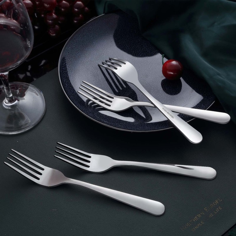 Unokit Stainless Steel Dinner Forks Silverware - 24 Pieces (7.1