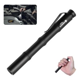 Brinyte PL01 165 Lumen Pen Light Flashlight Dual Mode High Low Ultra Thin AAA Battery Powered Inspection Light for Automotive Repair Mechanics Electricians with Pocket Clip (Black)