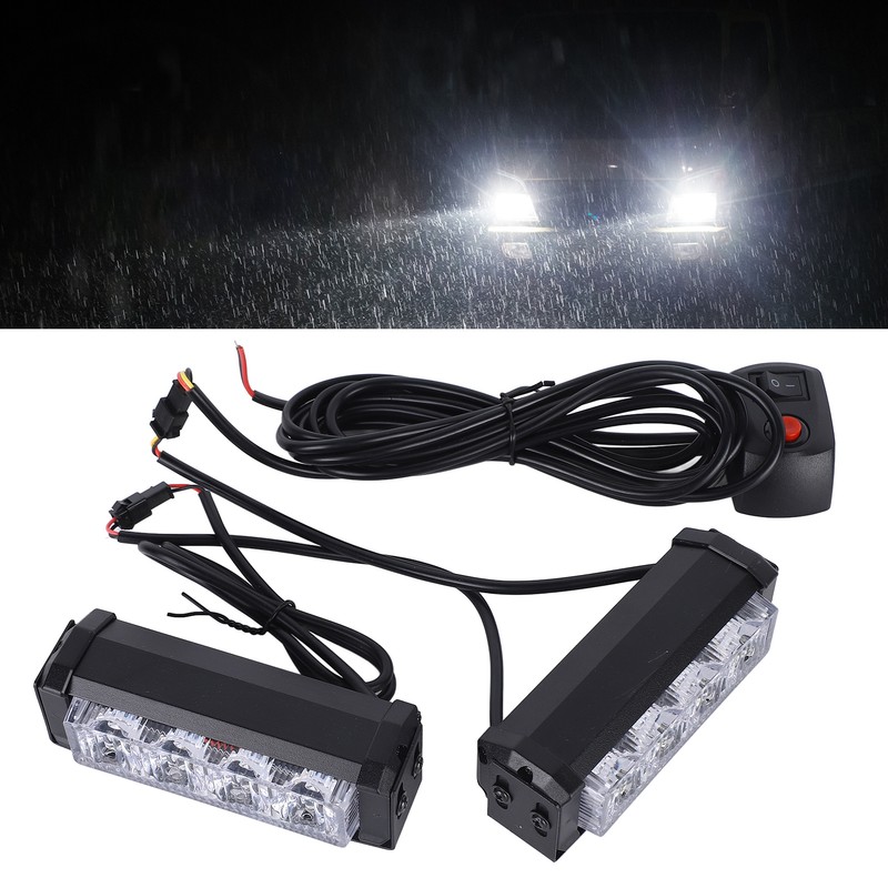 24W 12V 8LED Strobe Lights Bar High Brightness Warning Caution