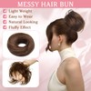 Benehair Medium Brown Messy Bun Hair Piece Tousled Updo Elastic