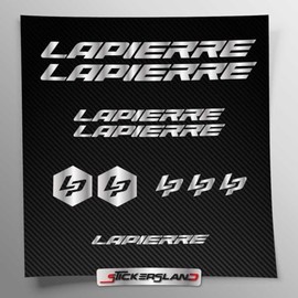 Stickersland® - Lapier Kit Compatible with MTB Frame and Helmet | Decals Sticker Decal Bike Logos | Stickersland® - Lapier (Matt Metallic Silver)