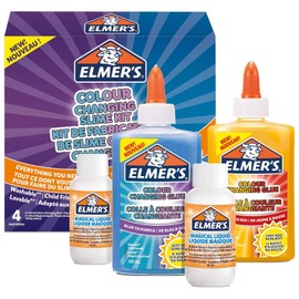 Elmer’s Colour Changing Slime Kit Slime Supplies Include Colour Changing Glue With Magical Liquid Slime Activator Activates with UV Light 4 Piece Kit