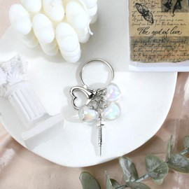 MUCOOS Cute Transparent Heart Shaped Keyring Gifts and Birthday Gifts for Women, Friendship Gifts for Women and Friends, Cute Keyring, Thoughtful Gift, colour