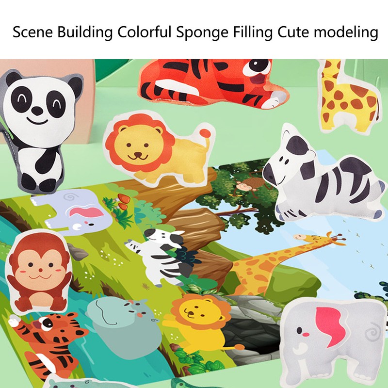 Baby Soft Toy Set with Play Mat Bright Color Sound