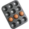Mini Muffin Pan, 12 Cup Nonstick Carbon Steel Baking Tray,