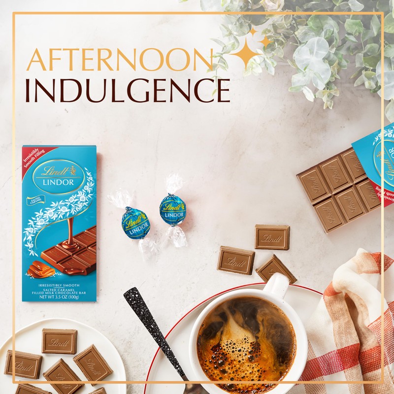 Lindt LINDOR Salted Caramel Milk Chocolate Truffle Bar, Easter Chocolate