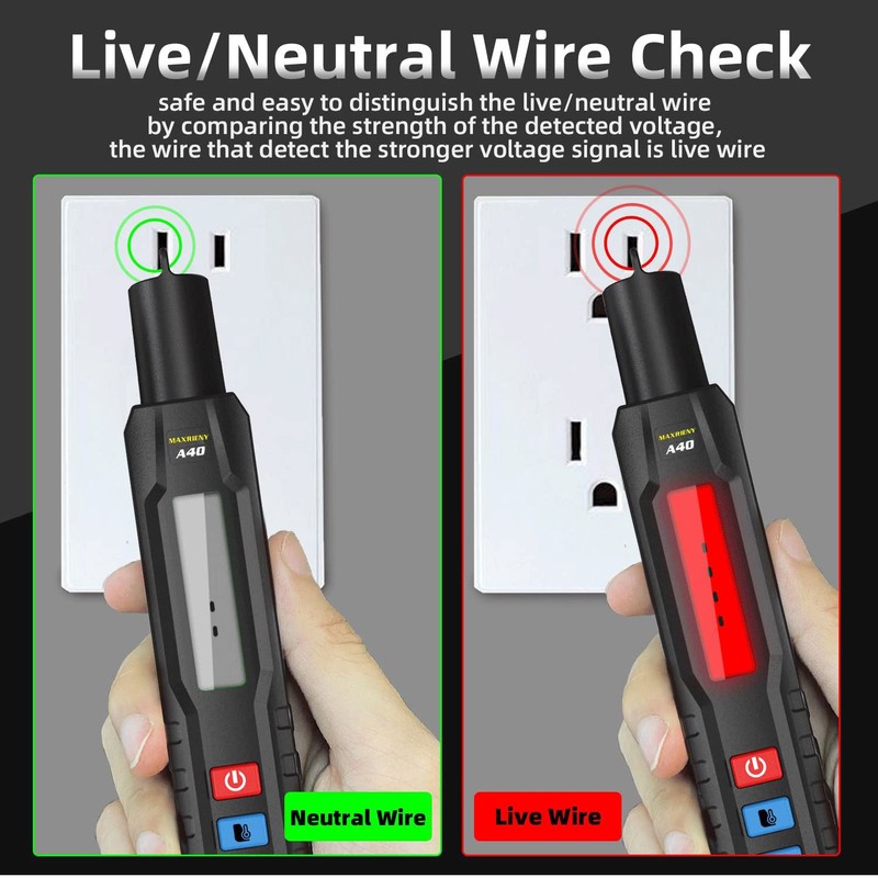 MAXRIENY Voltage Tester 3-Results Display Infrared Thermometer with VFC Multimeter
