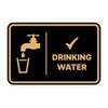 Signs ByLITA Classic Framed Drinking Water Sign (Black Gold) -
