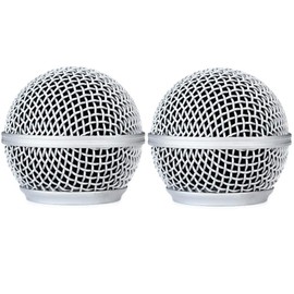 SM58 RK143G Replacement Grille for Shure BLX288/SM58 Digital Handheld Wireless Microphone System 2-Pack, with Windscreen, Silver Color, 2 Pack