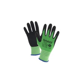 SARA Men's Work Gloves - Nylon Gloves with Latex Coating - Non-Slip Assembly Gloves for Mechanics & Fitters - Breathable & Robust Size 7-10
