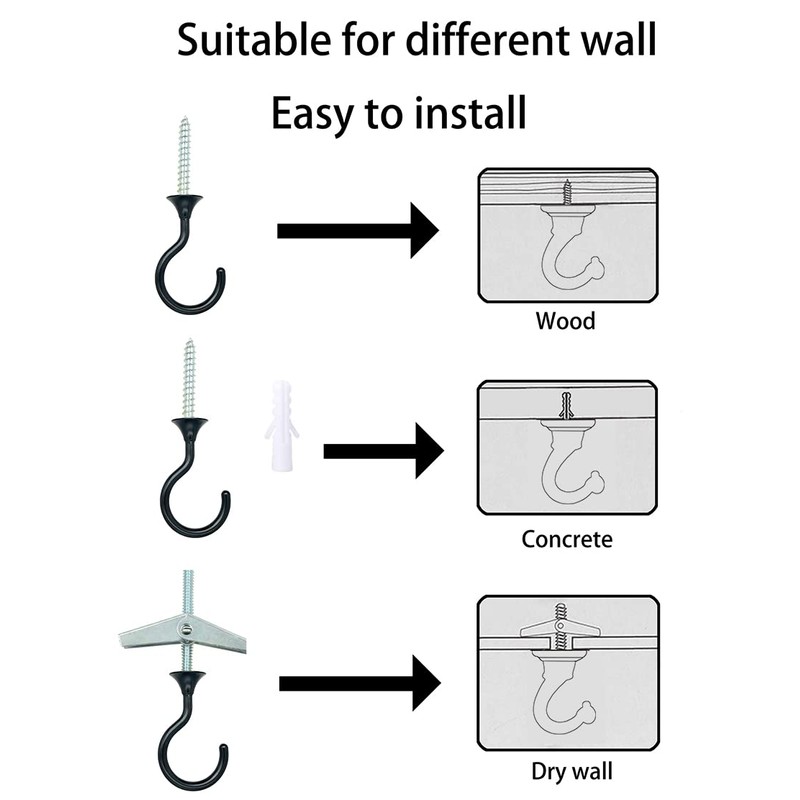 Evsteluo 8 Sets Large Swag Ceiling Hooks Heavy Duty Swag