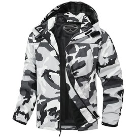 MAOYSSEN Outdoor Men's Waterproof Raincoat Windbreaker Lightweight Rain Jacket with Detachable Hood