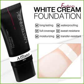 Afflano Matte White Foundation – Long-Lasting Goth Makeup & Concealer for Perfect Coverage