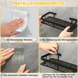 ELUBLU Sink Organiser, Sink Organiser Slim with Self-Draining Drain Tray for Sponge Holder, Towel Holder, Dish Cloth Holder, Sink Organiser for Kitchen and Bathroom (Black)