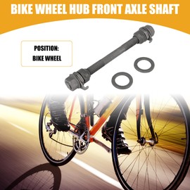 Partuto 1 Pc 9.5mm Universal Bike Wheel Hub Front Axle Shaft - Metal Black