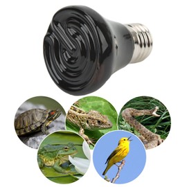 Reptile Ceramic Heating Lamp for Heat Preservation - Pig Lizard Lamp With Durable 25W Black Ceramic Heat Source