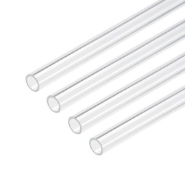 MECCANIXITY Acrylic Pipe Clear Rigid Round Tube 6mm(1/4") ID 8mm(5/16") OD 10" for Lamps and Lanterns, Water Cooling System 4pcs