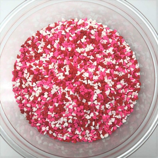 Valentine Hearts Mini Shapes Red White Pink Bakery Topping Sprinkles 1 pound