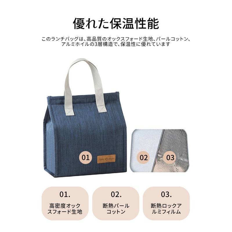 Large Capacity Insulated Lunch Bag, Reusable Cooler Bag, Thick Insulated