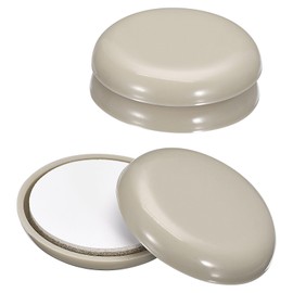 uxcell Furniture Sliders, 4Pcs 1 1/2" - Plastic Self-Adhesive Round Sliding Pads, Chair Glides for Carpeted Tile Vinyl Hardwood Floors (Grey)