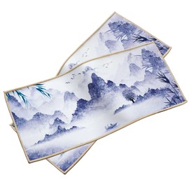 lovekazu Retro Chinese Style Placemats Table Mats Tea Towels 2 Pieces Microfiber (6)