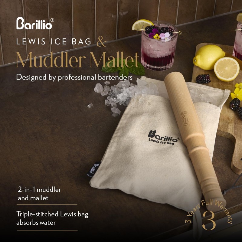 Barillio Drink Muddler Mallet and Lewis Bag Set - Big-Shot