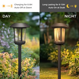 Solar Yard 5-Pack Solar Pathway Lights Outdoor, Solar Powered Garden Lights Waterproof, Auto On/Off Powered Landscape Lighting for Pathway, Porch, Walkway, Driveway