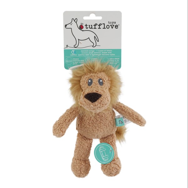 Tufflove Lion Small, Tough Dog Toy, For Small to Medium Dogs,Brown