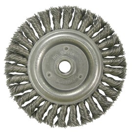 Weiler 804-08916 Roughneck Jr. Stringer Bead Knot Wire Wheel, 6" Diameter x 1/2" Width, 5/8-11 UNC, 0.023", 12500 rpm