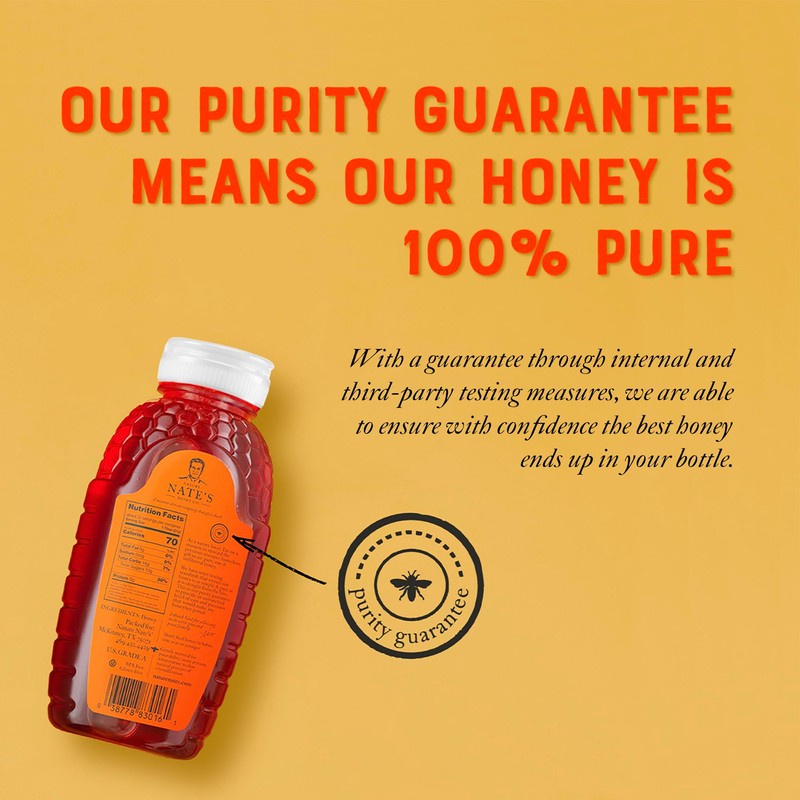 Nate's Texas 100% Pure, Raw & Unfiltered Honey - 12