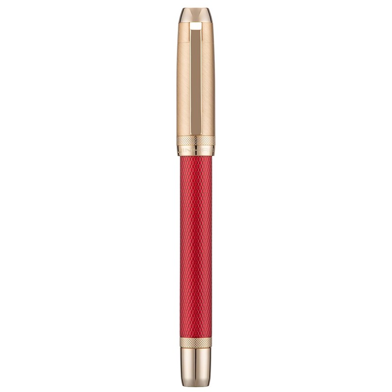 Jinhao 92 Pluma estilográfica roja punta media, metal sólido con