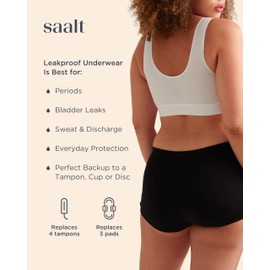 saalt Comfort Modal Boyshort Period Underwear - Heavy Absorbency - Comfortable, Thin, and Keeps You Dry from All Leaks (X-Large, Deep Marine)