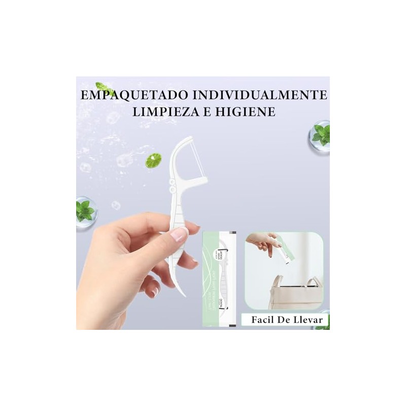 Hilo Dental,Oral Flossers Diseño Ultrarresistente de Doble Línea,con Vitamina E