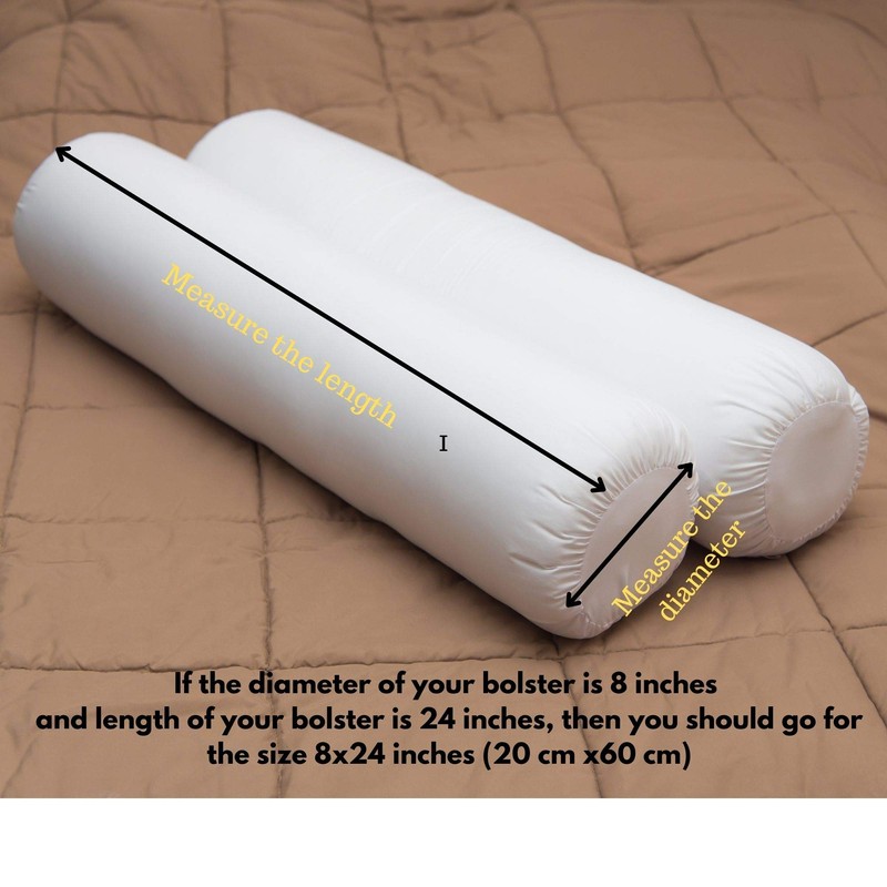 SAFFRON HANDICRAFTS Bolster Pillow Cover ,Cotton with Draw String Closure