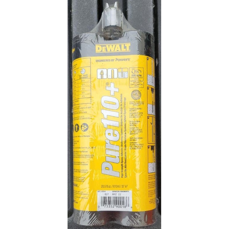 Powers Fasteners DEWALT 08321SD Pure110+, 21 OZ, Adhesive Anchoring System