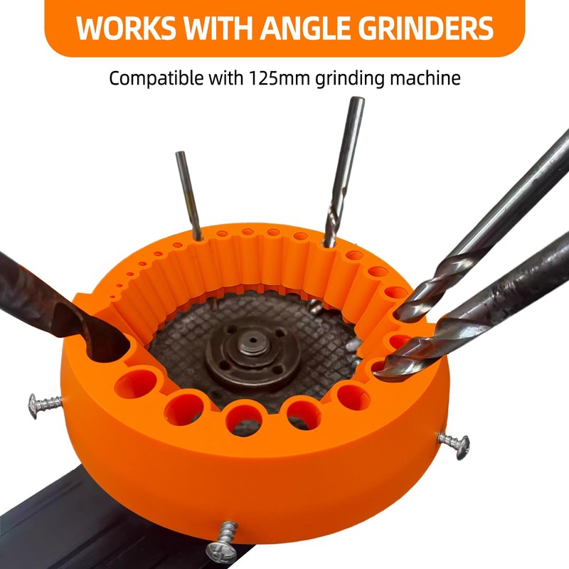 Drill Bit Sharpener Attachment for 125mm Angle Grinders (2-13mm Bits)