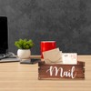 Rustic Wood Tabletop Mail Holder Box, Desktop Mail Organizer, Mail