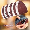50 pcs Mouse Sander Pads, 11- Hole 80 Grits Mouse