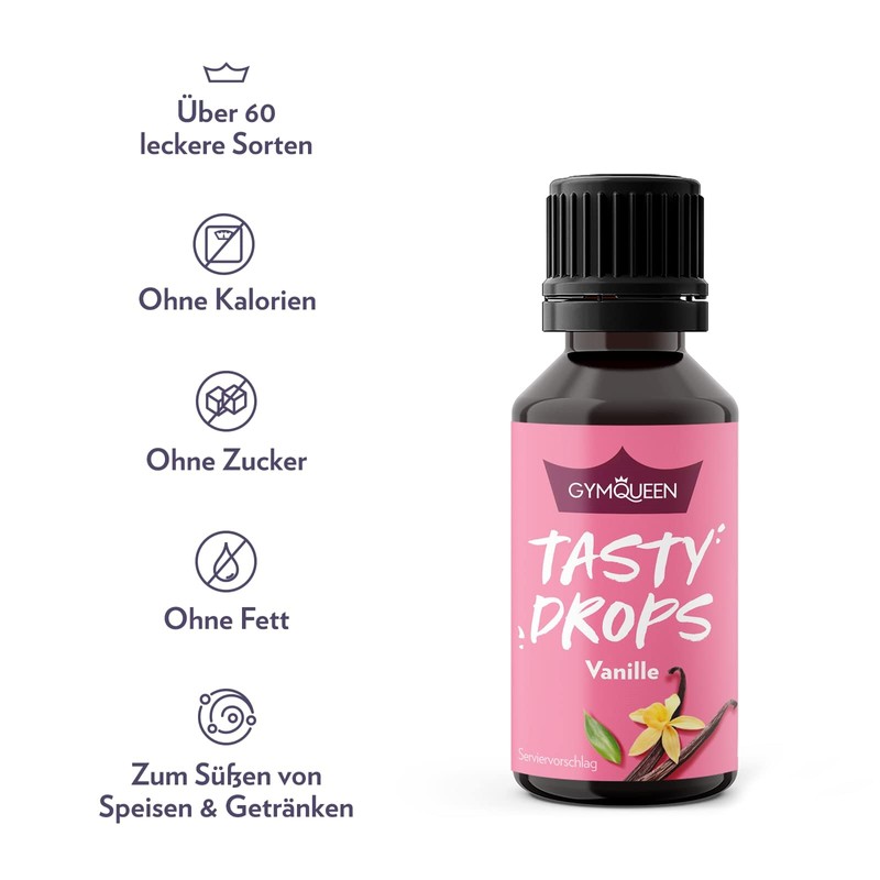 GymQueen Tasty Drops, Maxi Q, Flavour Drops without Calories, 30