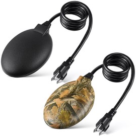 2 Pack Upgrade Bird Bath Heater for Outdoors in Winter, Pond Deicer 60 Watts Birdbath Deicer Water Heater Thermostatically Controlled with Auto Shut off Function for Patio Lawn (Army Green,Black)