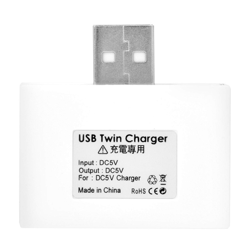 USB Splitter Adapter 2 Port, USB2.0 Male to Twin Charger