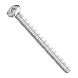 METALLIXITY Flat Head Hex Socket Cap Screws Bolts(1/4"-20x3-1/2") 10Pcs, 304 Stainless Steel Hex Socket Furniture Bolts Countersunk Screws - for Furniture Woodworking Project, Silver Tone