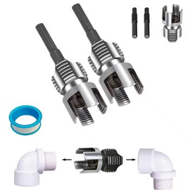 Dual-Function Internal & External Pipe Threading Tool for 1/2"& 3/4" PVC/Plastic Pipes,2Pcs PVC Pipe Threader Kit