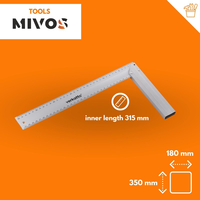 Mivos Carpenter's Square with 350 mm Side Length - 90