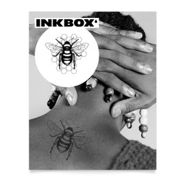 Inkbox Temporary Tattoos, Semi-Permanent Tattoo, One Premium Easy Long Lasting, Water-Resistant Temp Tattoo with For Now Ink - Lasts 1-2 Weeks, Hive, 4 x 4 in